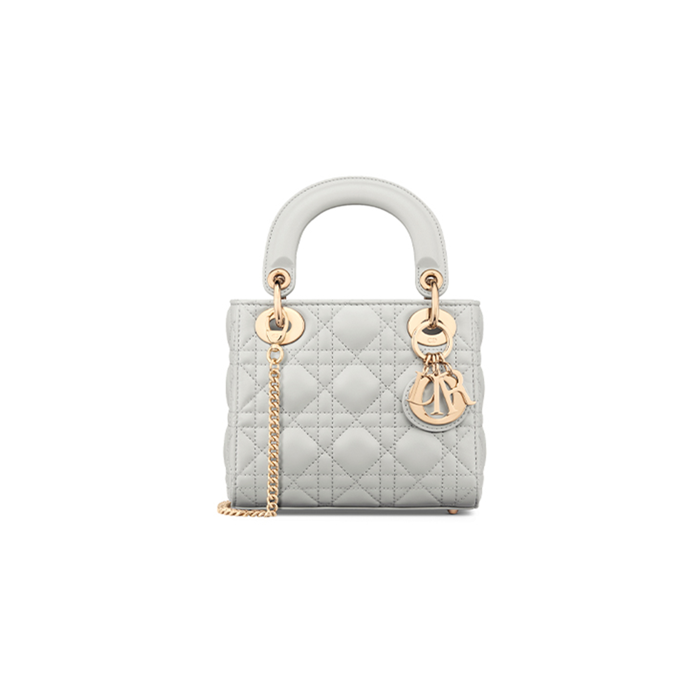 D*or mini lady D*or bag cloud gray cannage lambskin m0505onge-m51g (17*15*7cm)